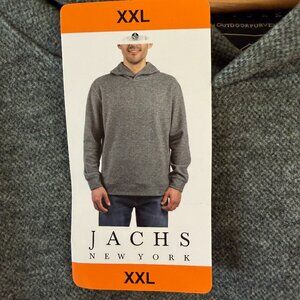 Jachs Men's Wool Blend Pullover Hoodie Size XXL Gray Kangaroo pocket Relax Fit